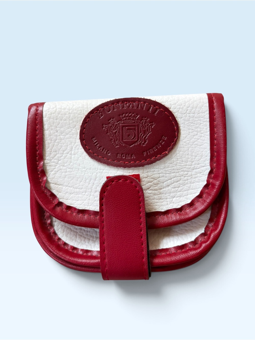 Venini Red & White Leather Mini Wallet